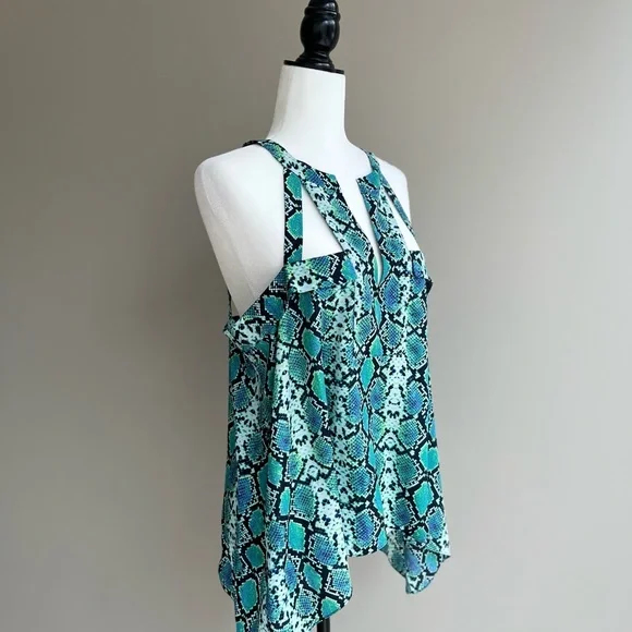 BCBG Max Azria Snake Print Asymmetrical Cami Top | Size L - Picture 1 of 6